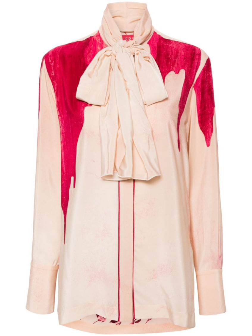 F.r.s For Restless Sleepers For Restless Sleepers Printed Crepe De Chine Shirt In Pink