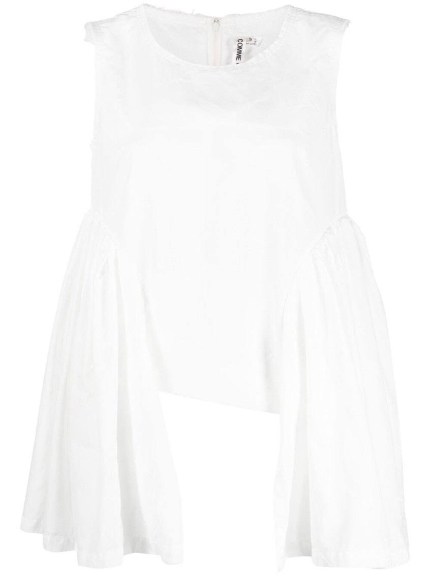 Shop Comme Des Garçons White Asymmetric Tank Top