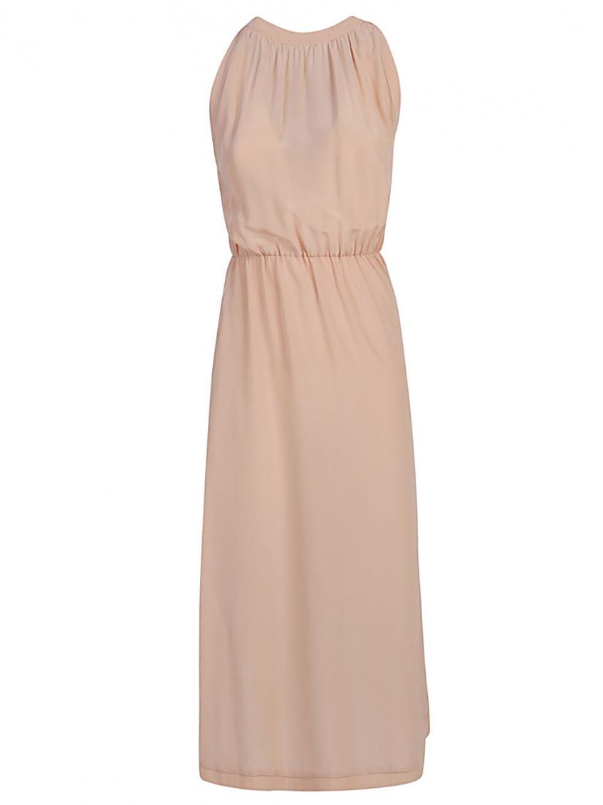Cri.da Crida Silk Midi Dress In Peach