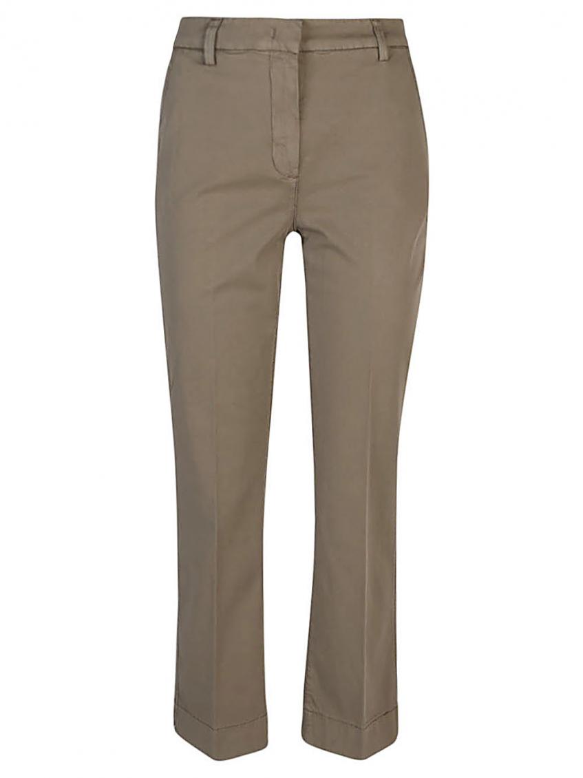Via Masini 80 Cotton Trousers In Khaki