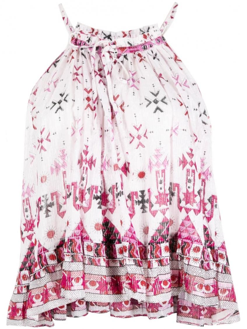 Isabel Marant White Fabino Printed Top In White