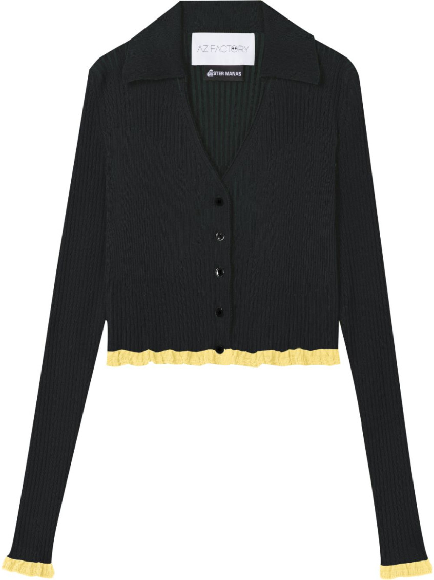 Az Factory Black Cropped Top In Black