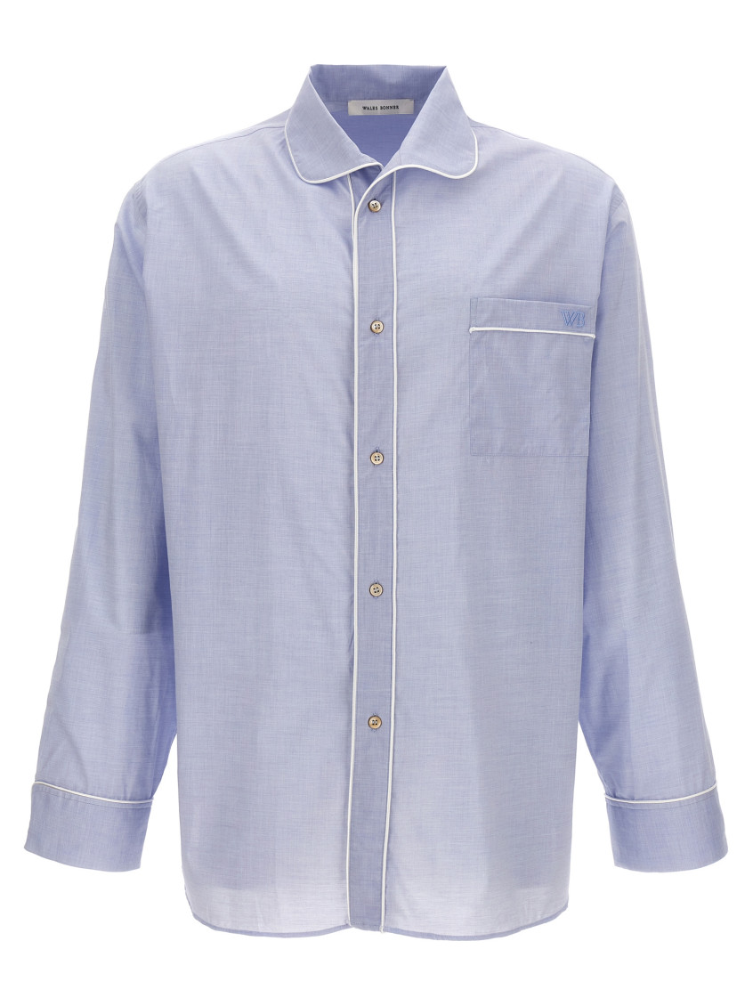 Shop Wales Bonner Light Blue Market Shirt