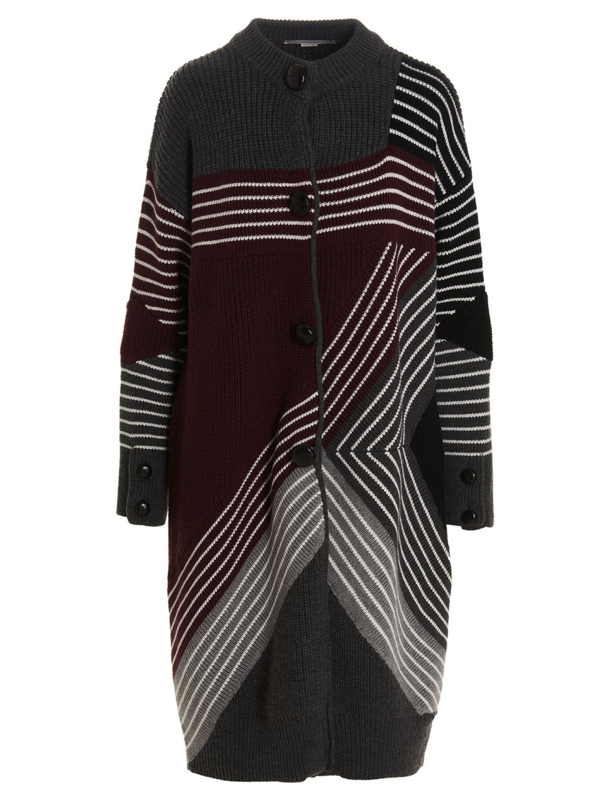 Stella Mccartney Wool Coat In Multicolor