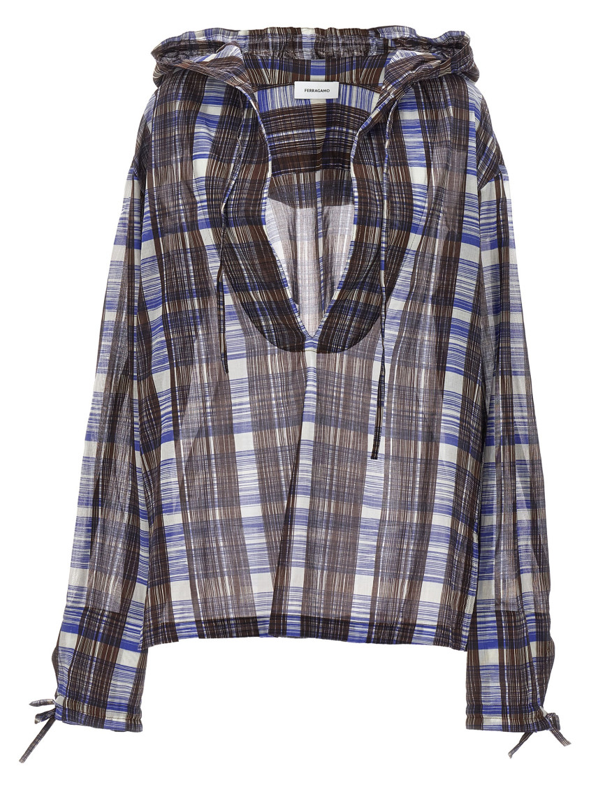 Ferragamo Men Check Blouse In Multicolor