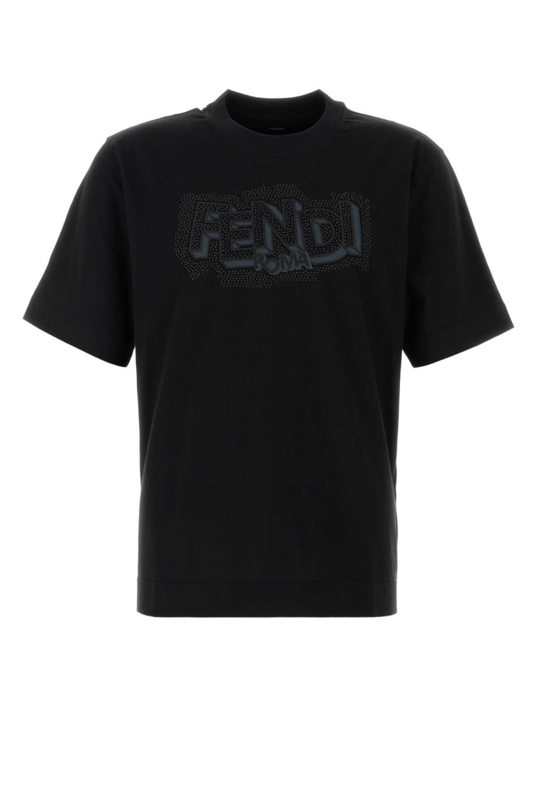 Fendi Black Logo T-shirt for Men Online India at Darveys.com