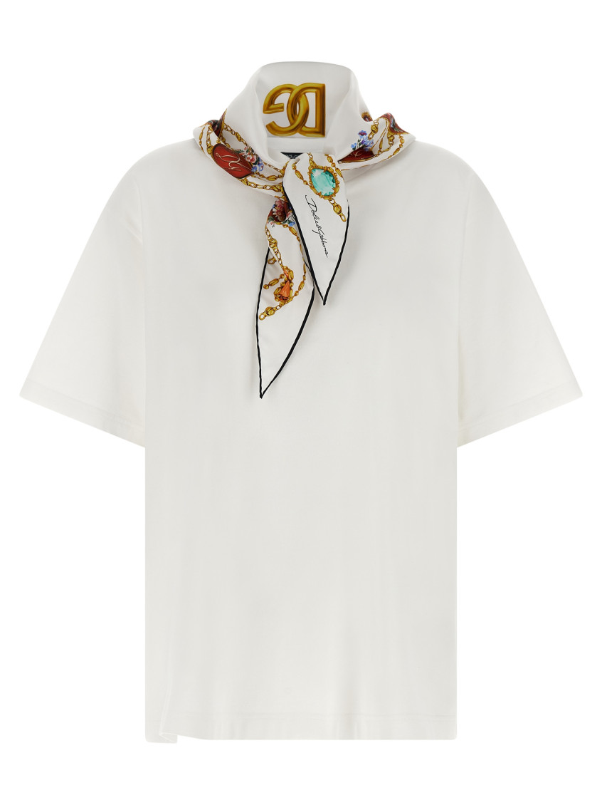Dolce & Gabbana White T-shirt With Scarf for Women Online USA at