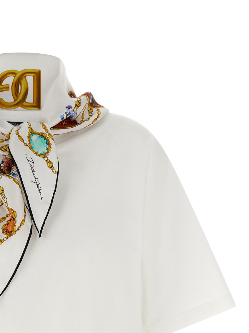 Dolce & Gabbana White T-shirt With Scarf for Women Online USA at
