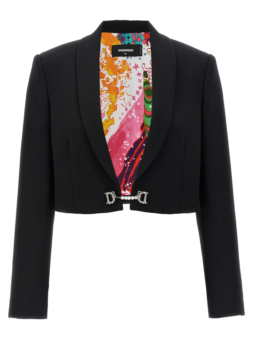 Dsquared2 Black Black Black Black Black Black Black Black Black Black Black Black Black D2 Jewel Short Jacke In Black