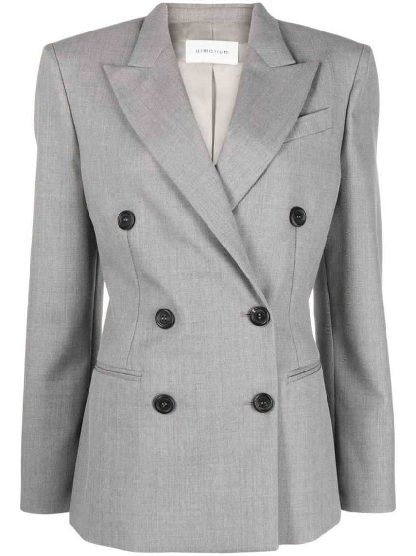 Armarium Double-breasted Wool Jacket In Gray