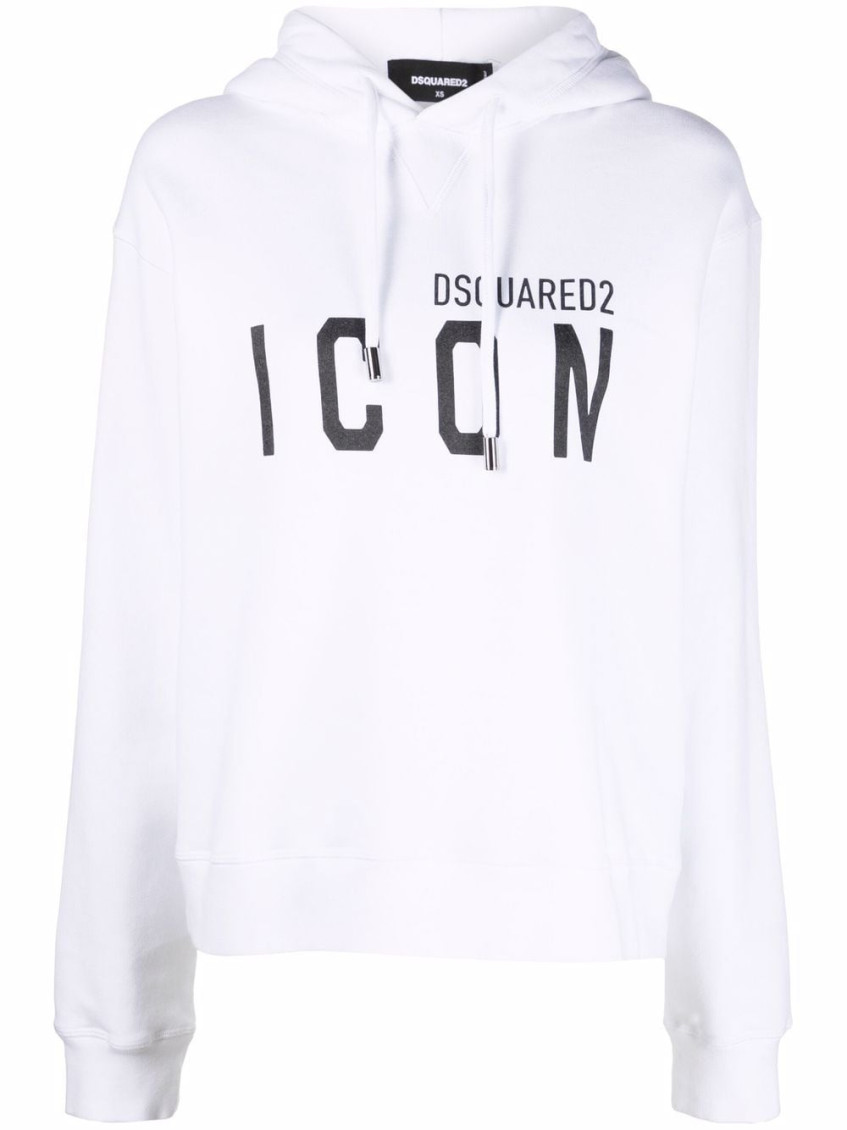 Dsquared2 Slogan-print Pullover Hoodie In White