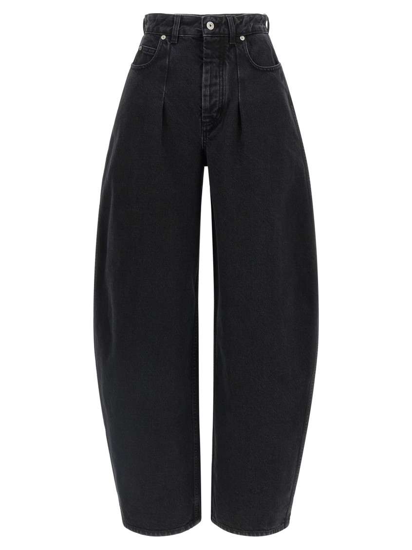 Jacquemus Women Black High Waist Wide Leg Jeans In Multi