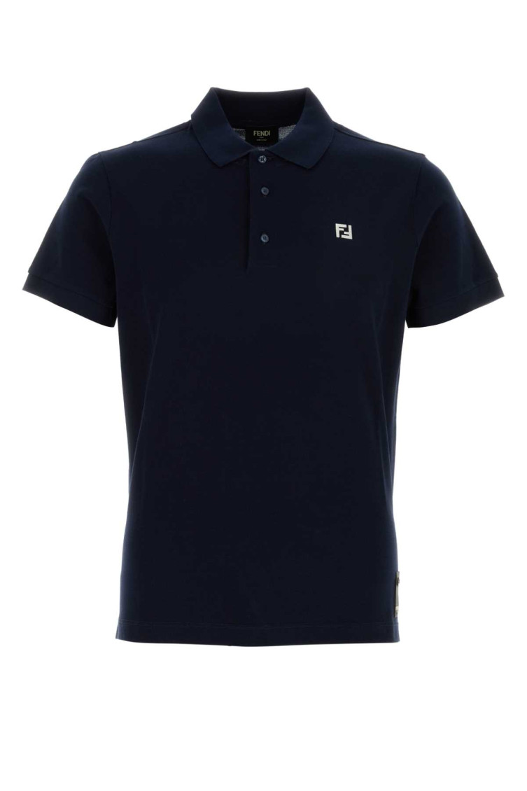 Fendi Dark Blue Piquet Polo Shirt