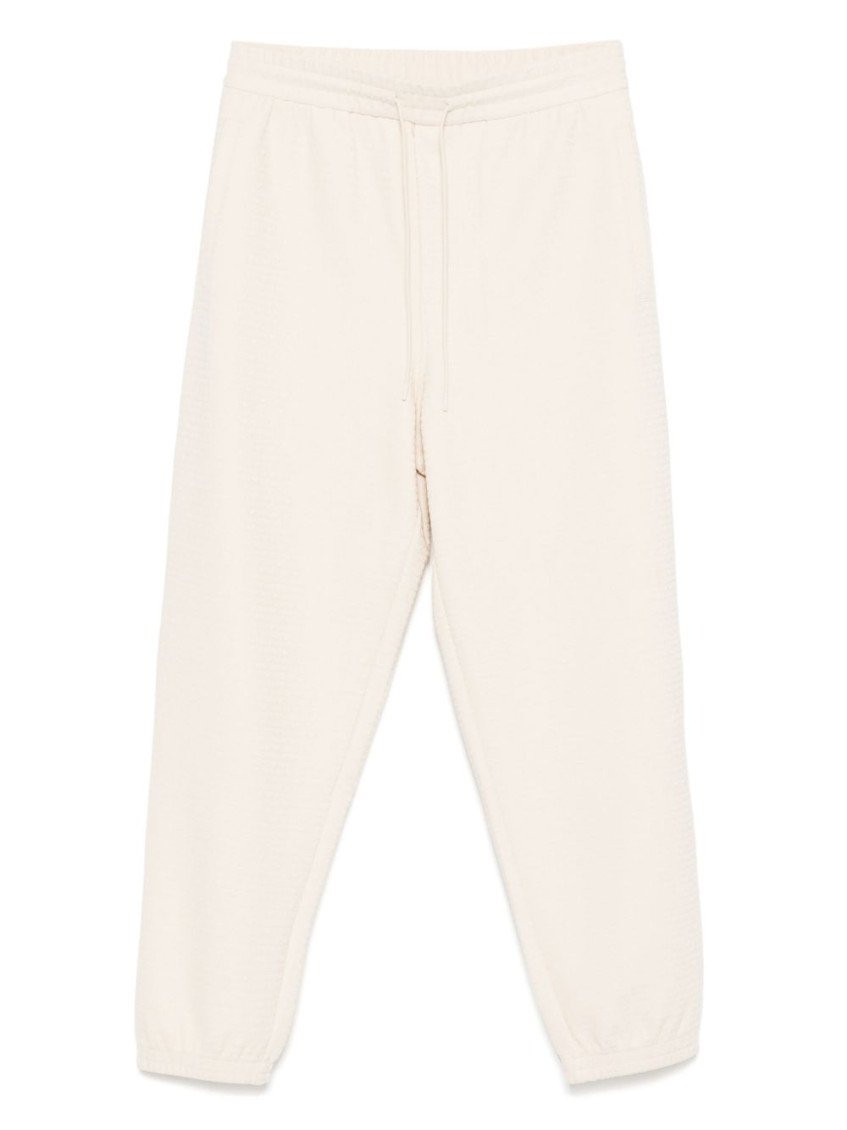 Emporio Armani Logo Print Textured Fabric Sweatpants