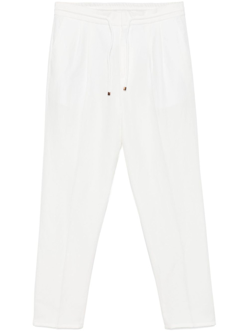 Brunello Cucinelli Linen Blend Drawstring Trousers