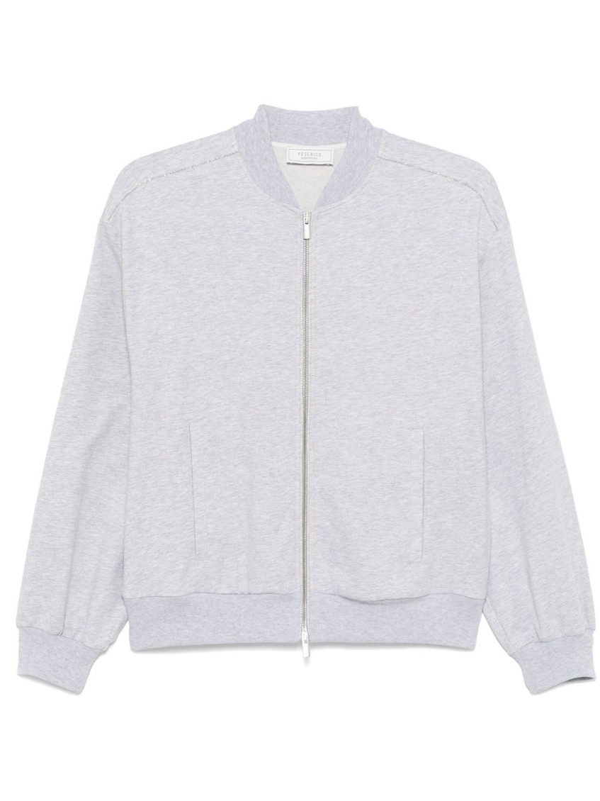 Peserico Grey Mlange-effect Sweatshirt
