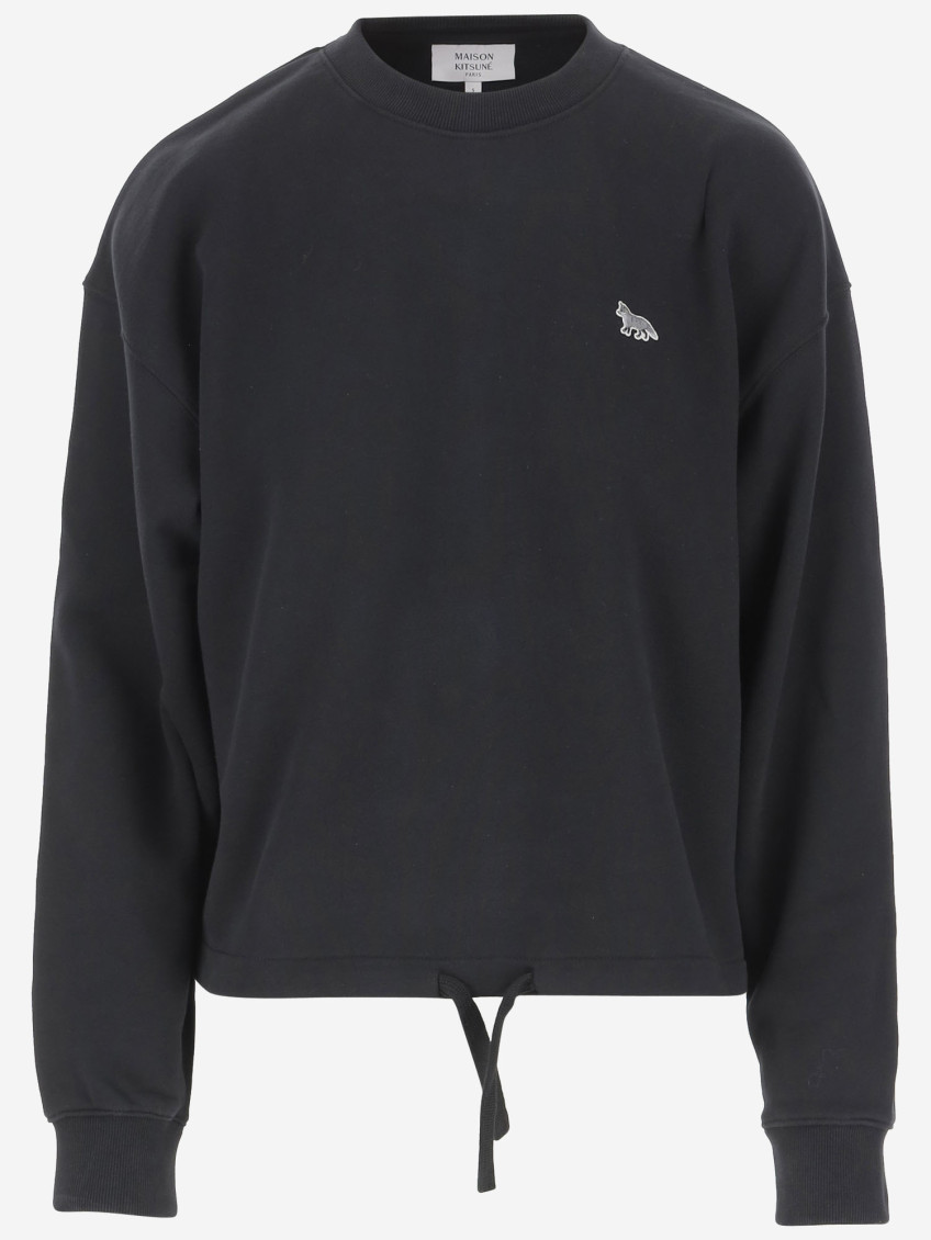 MAISON KITSUNÉ BLACK FOX-PATCH SWEATSHIRT