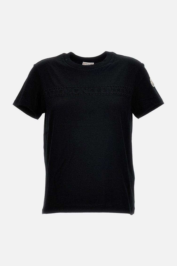 Moncler Black Ss T-shirt In Black