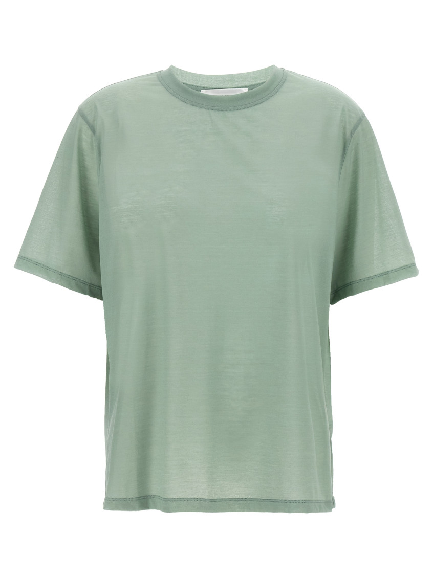 Victoria Beckham Logo Embroidered Crewneck T-shirt In Green