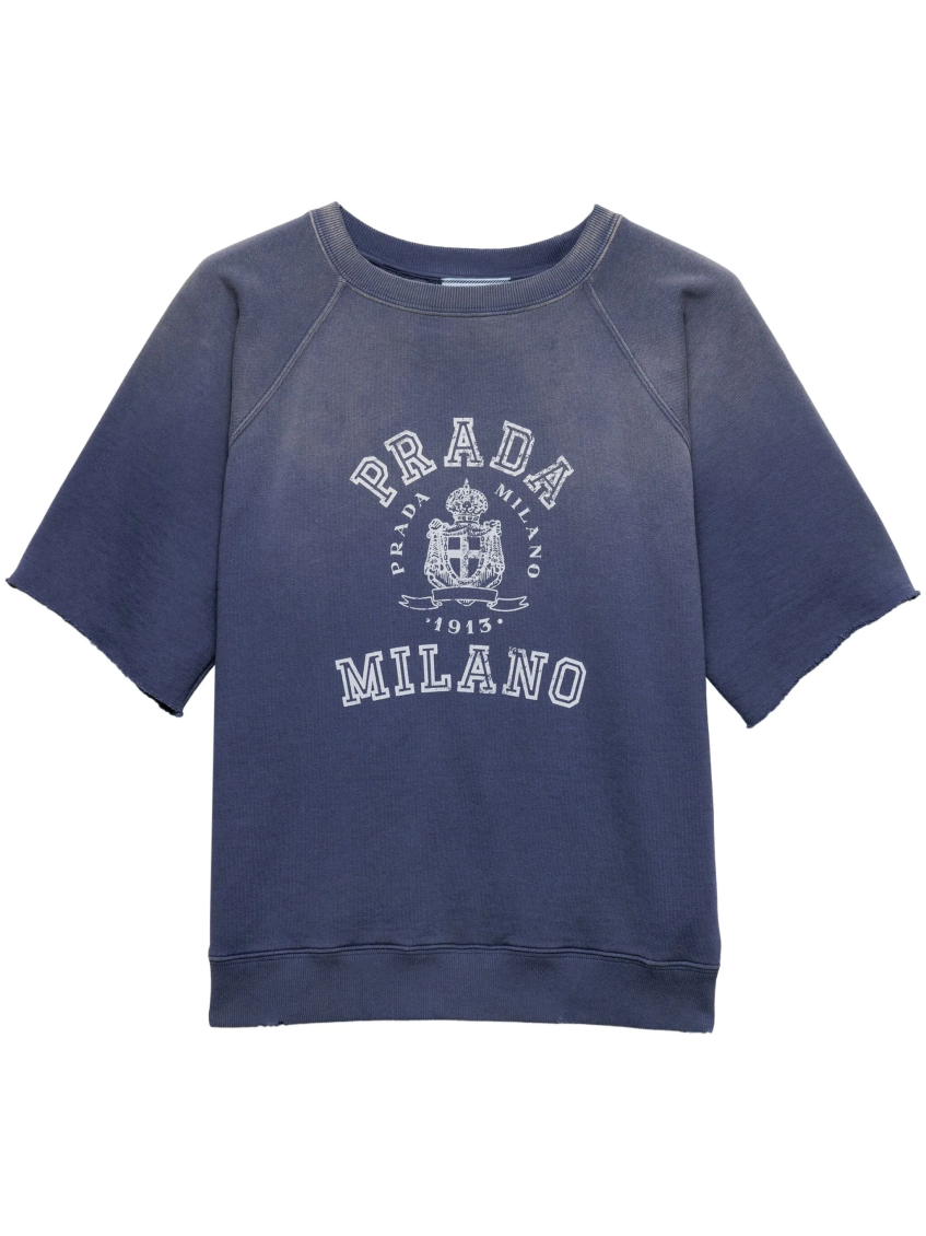 Prada Blue Cotton Fleece T-shirt