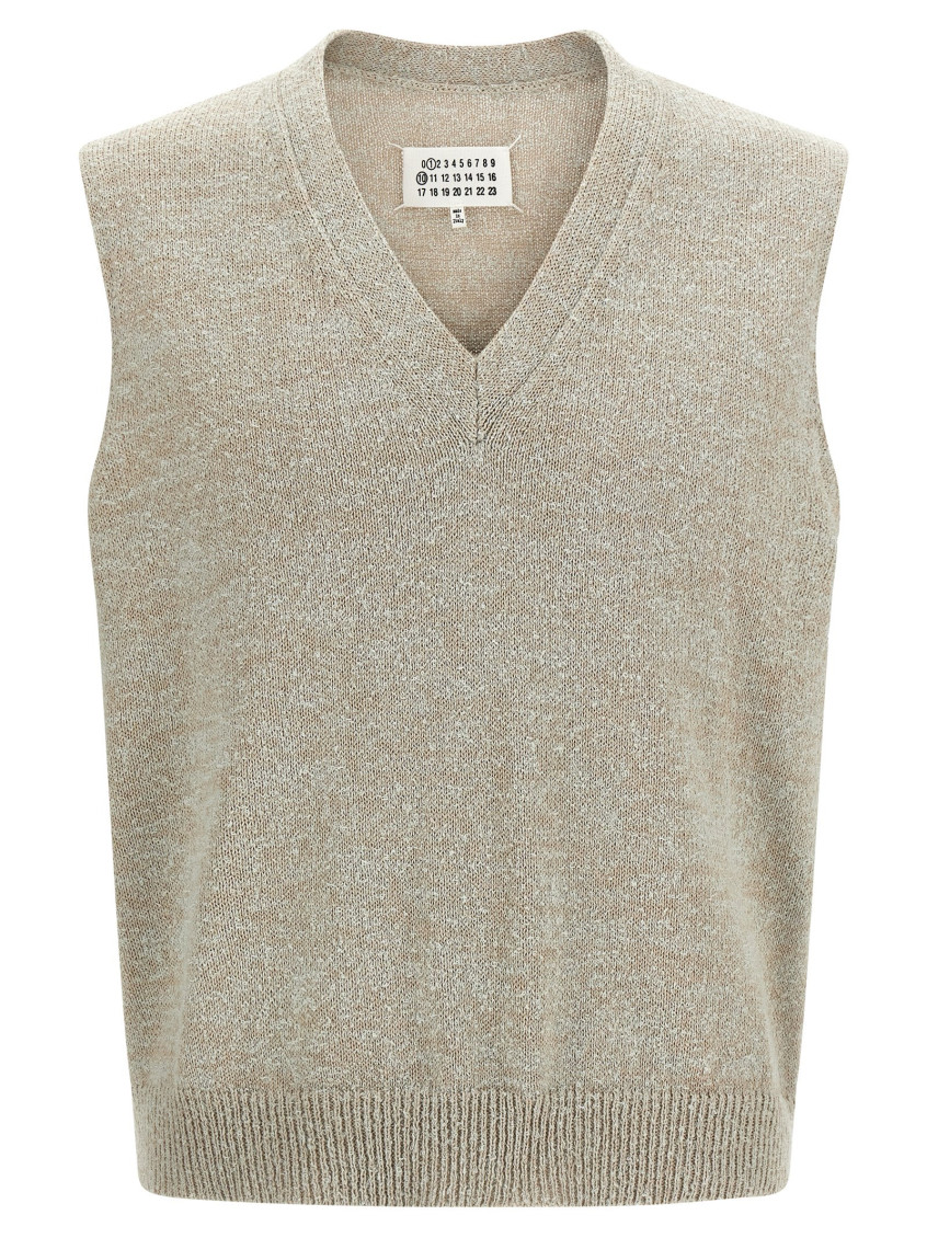 Maison Margiela Beige Boucl knit vest for Men Online USA at