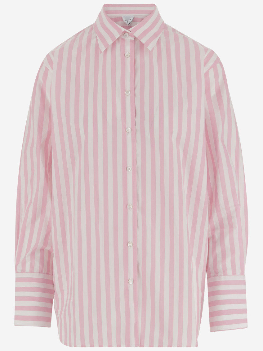 Aspesi Pink Vertical-striped Poplin Shirt