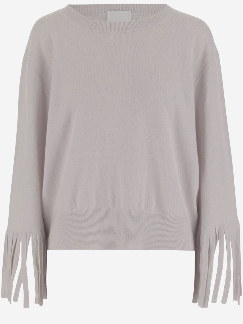 Allude Grey Bangs Wool Sweater
