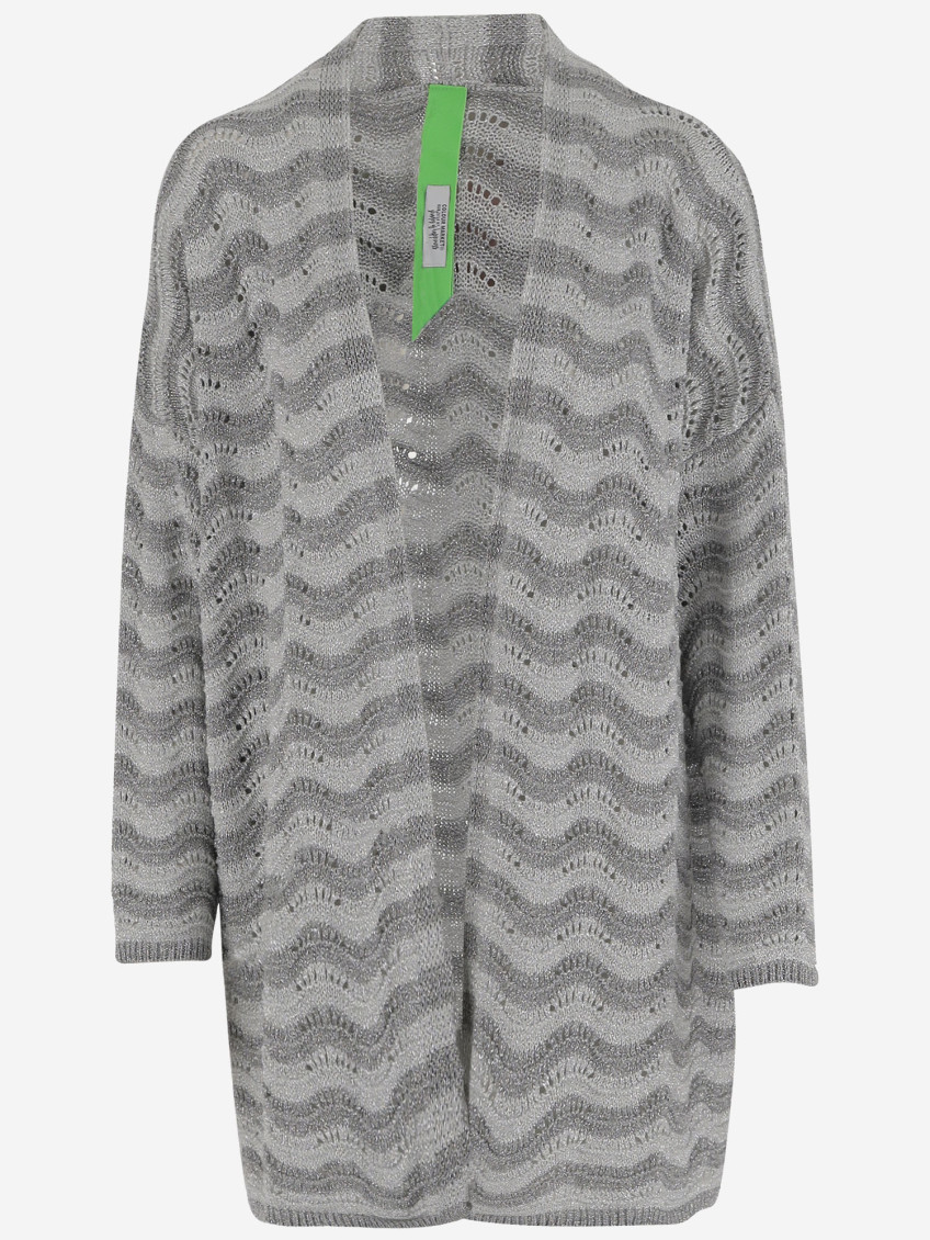 Market Grey Wavy-pattern Cardigan In Gray