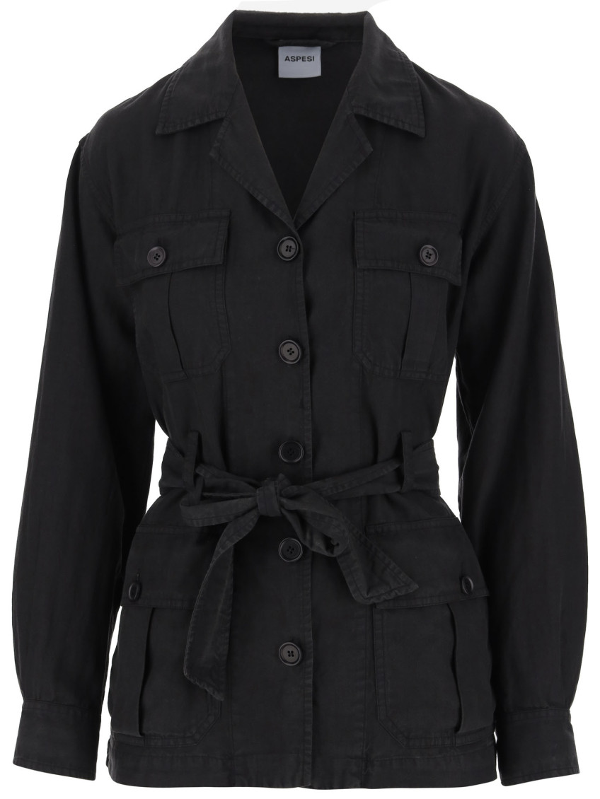 Aspesi Black Belted Safari Jacket