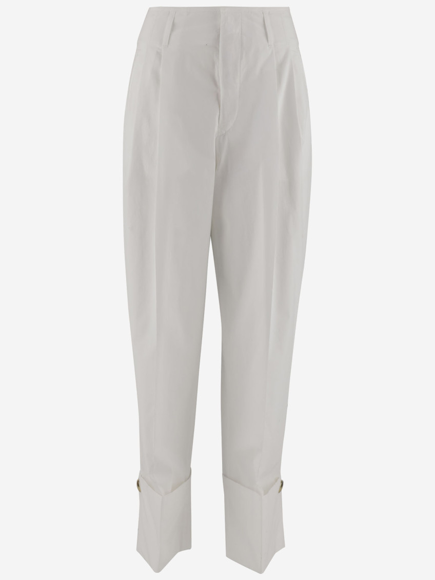 Darkpark White Diana Cotton Pants In Gray
