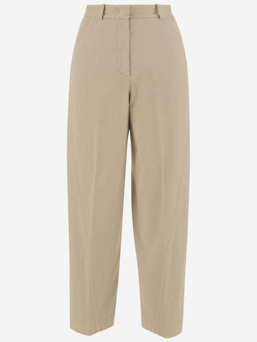 Ql2 Beige Stretch Cotton Pants