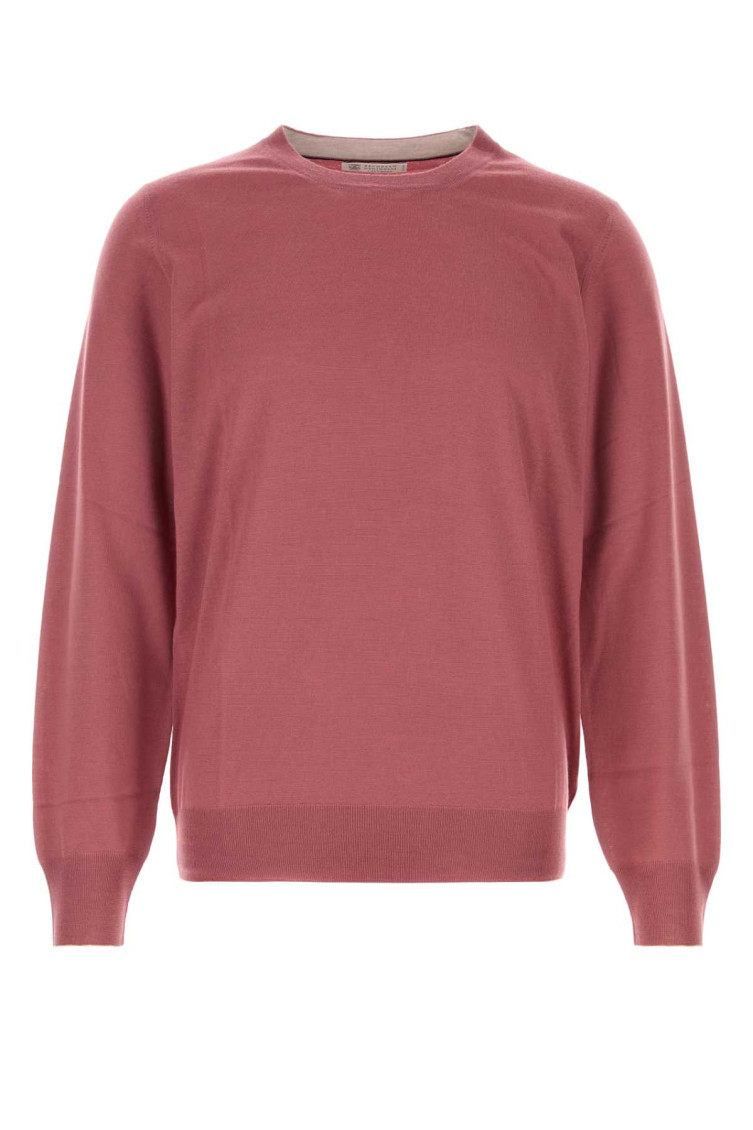 Brunello Cucinelli Pink Solid Relaxed Sweaters for Men Online USA