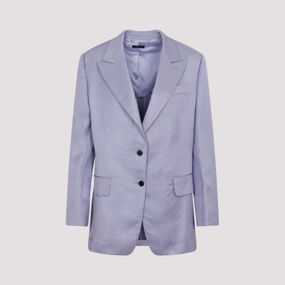 Tom Ford Purple Soft Fluid Twill Boyfriend Jacket In Purple