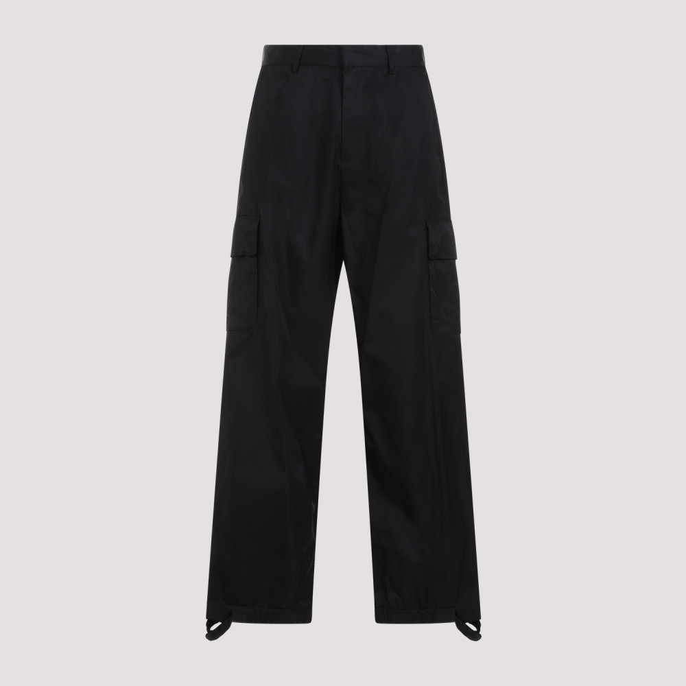 Off-white Seasonal Nylon Patch Peach Baggy Sweatpants In Black