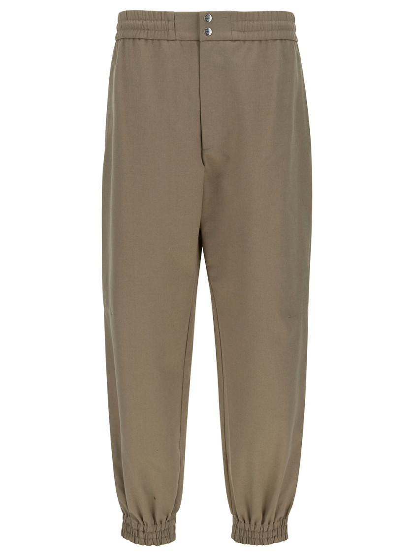 Alexander Mcqueen Beige Cargo Pants With Elastic Waistband In Cotton Man In Beige