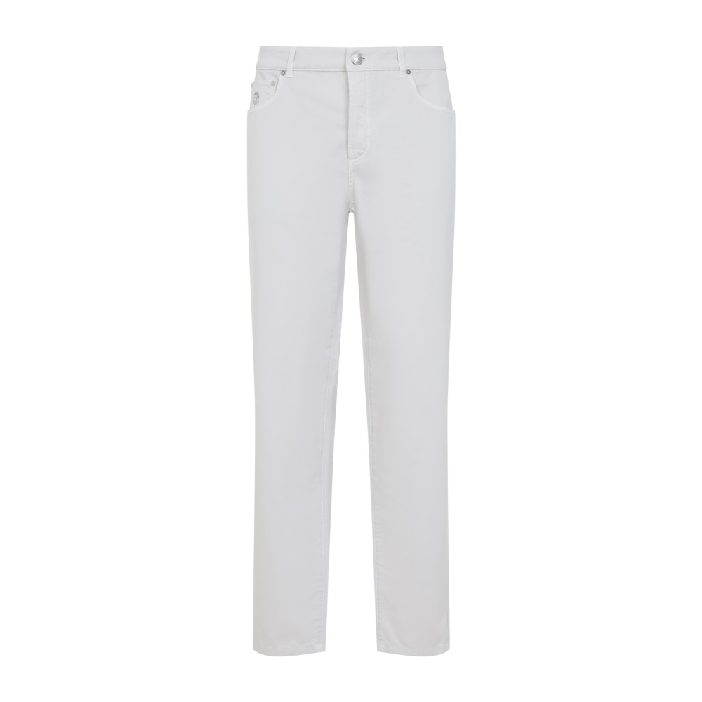 Brunello Cucinelli Cotton Jeans 5-pockets Construction In White