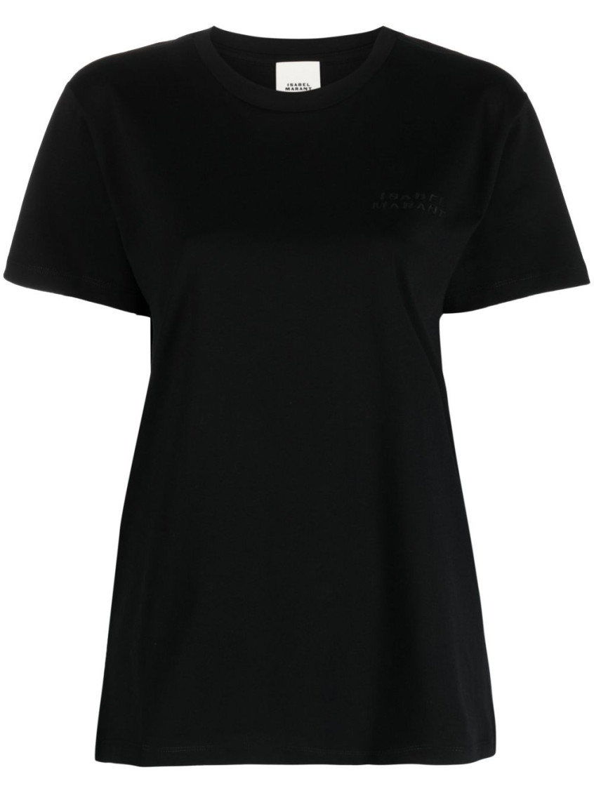 Isabel Marant Ribbed Cotton T-shirt In Black