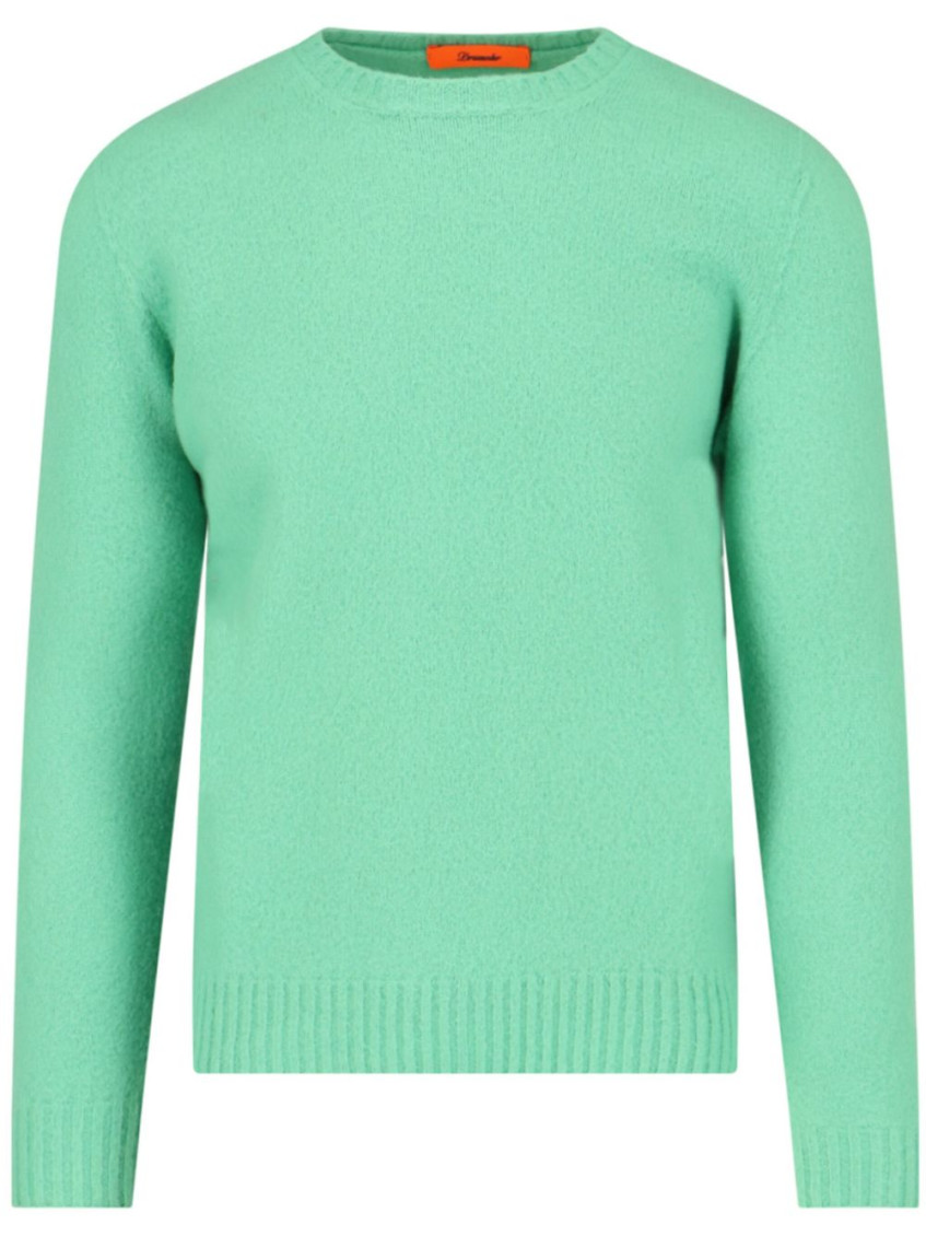 Drumohr Crew Neck Wool Long Sleeves Sweater In Green