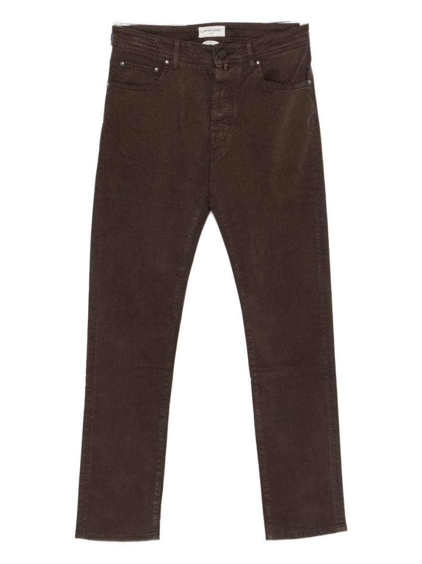 Jacob Cohen Button-fly Trousers In Brown