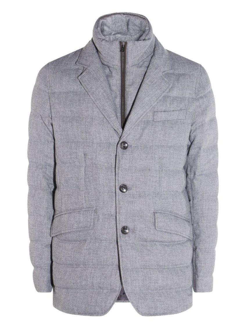 Herno Grey Quilted Blazer In Gray