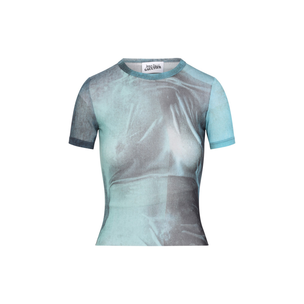 Jean Paul Gaultier Mesh Baby Printed Water Tee In Blue