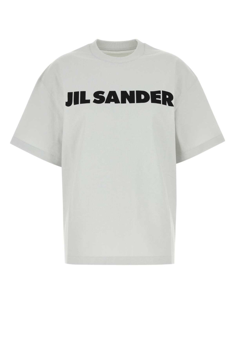 Jil Sander Light Grey Oversized T-shirt With Logo Print Women In Multi