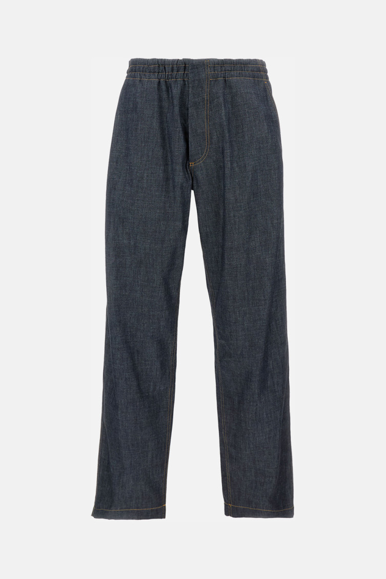 Bottega Veneta Relaxed Barrel Leg Indigo Denim Trousers In Blue