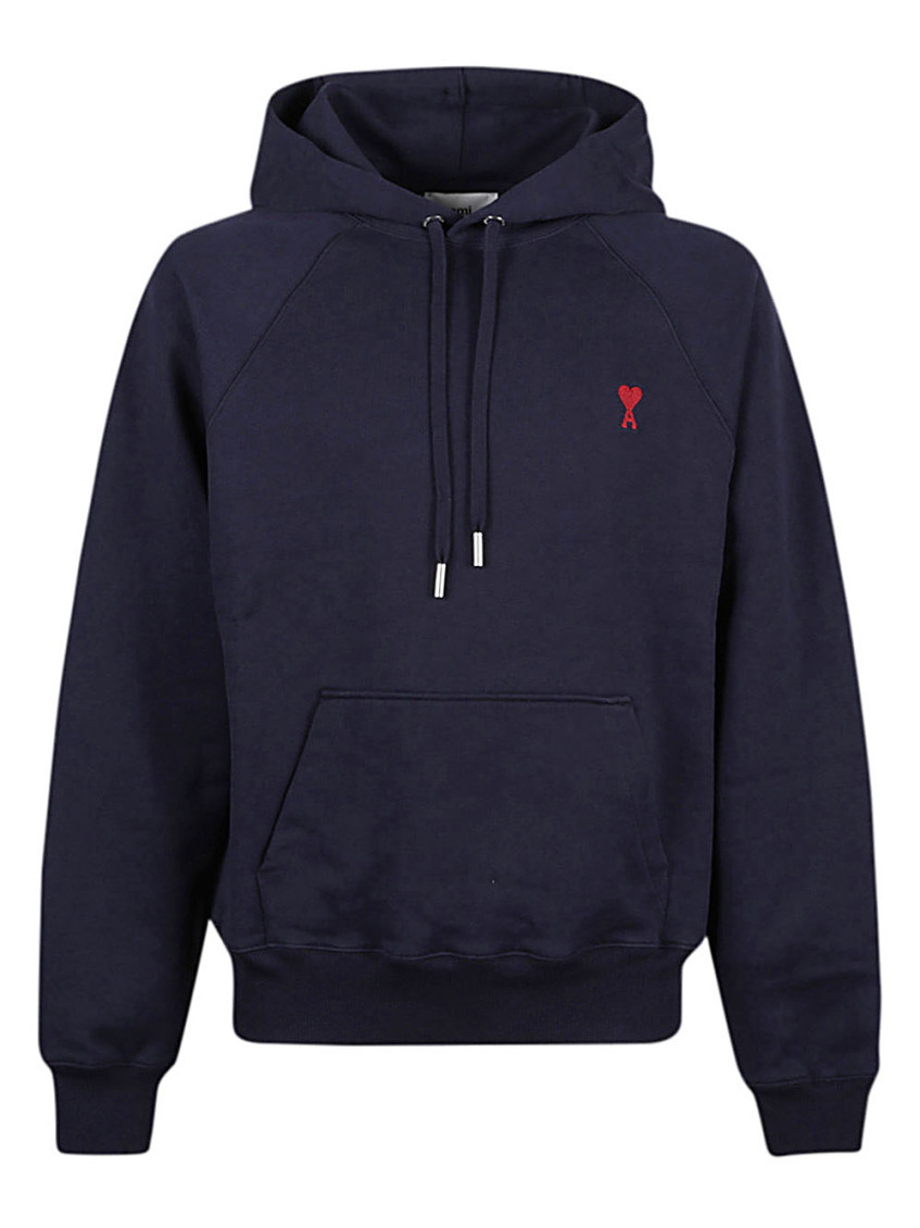 Ami Alexandre Mattiussi Adc Cotton Hoodie In Blue