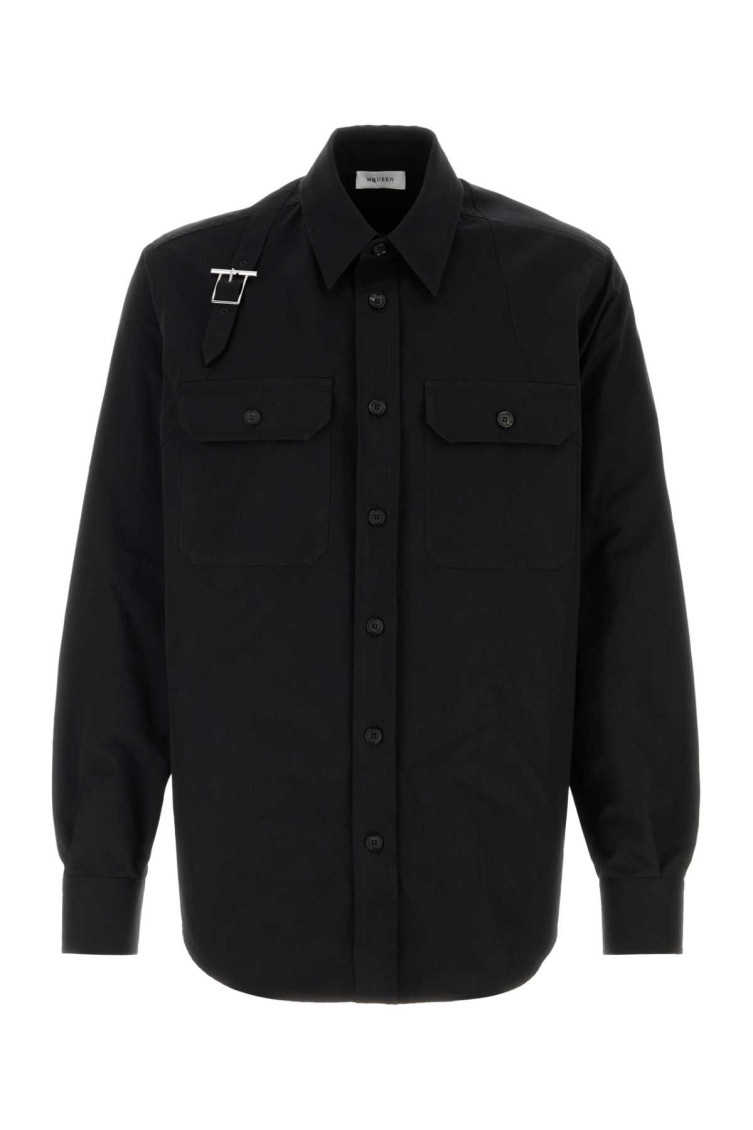 Alexander Mcqueen Mcqueen T-bar Harness Utility Button-up Shirt In Black