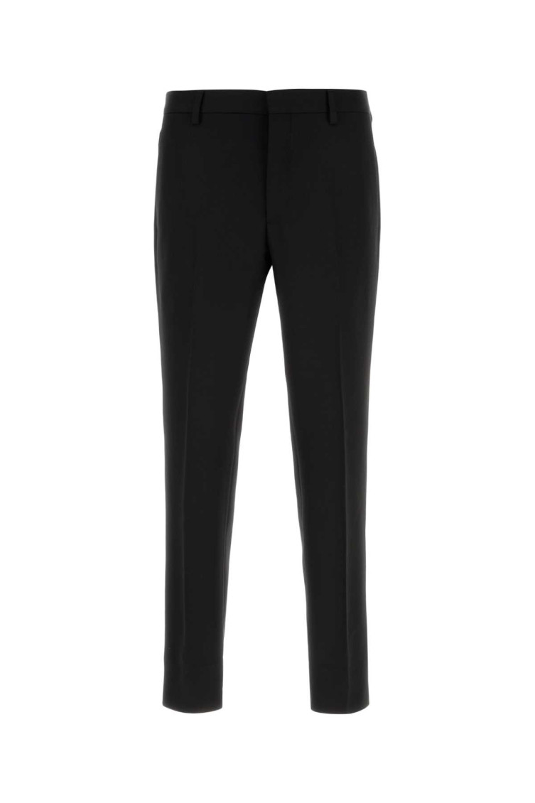 Prada Cotton-blend Slim-fit Trousers In Black