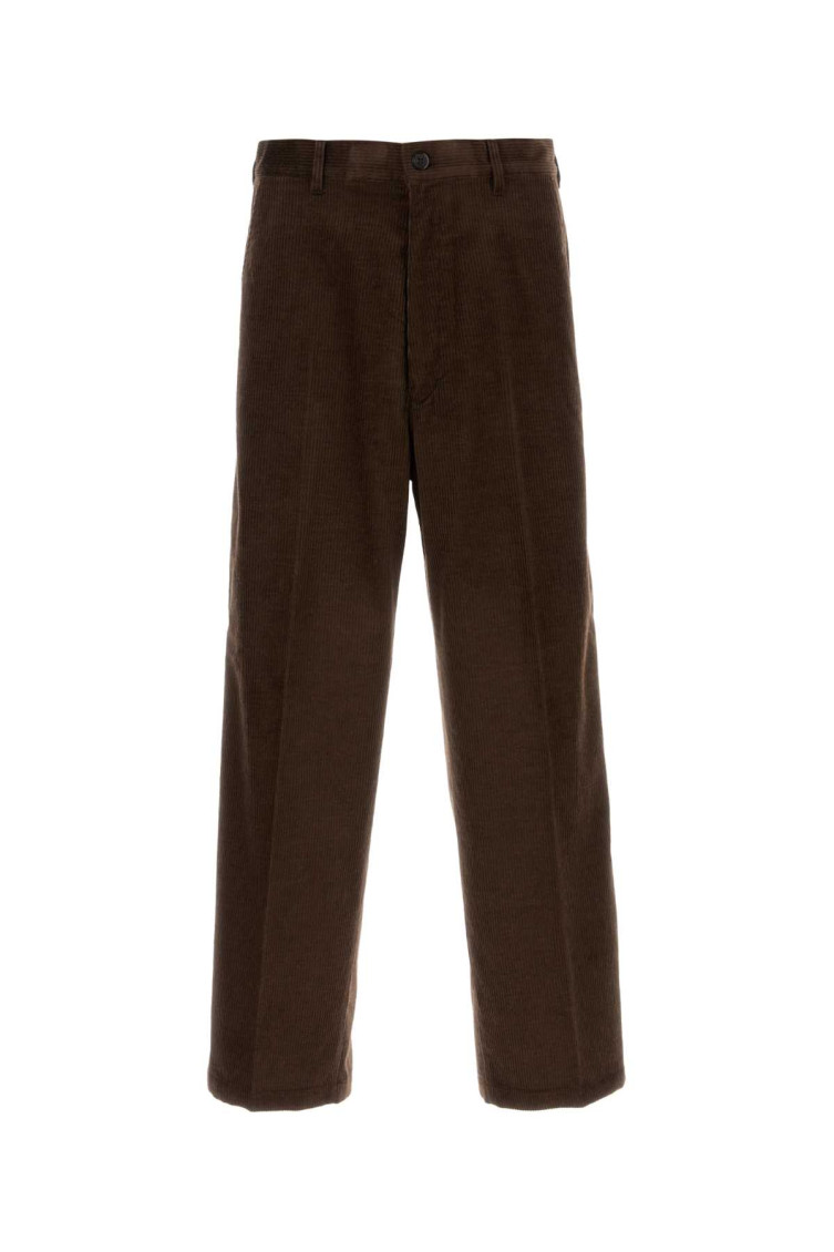 Prada Brown Corduroy Chino Pant In Brown
