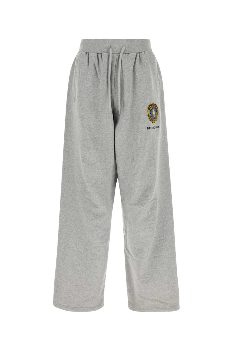 Balenciaga Wide Grey Uniform Merch Trousers In Gray