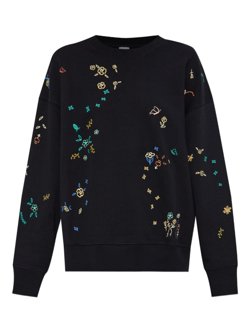 Ps By Paul Smith Black Crewneck Embroidered Sweatshirt