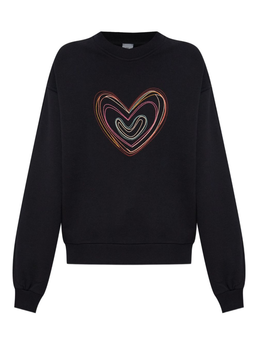 Ps By Paul Smith Black Crewneck Printed Sweatshirt